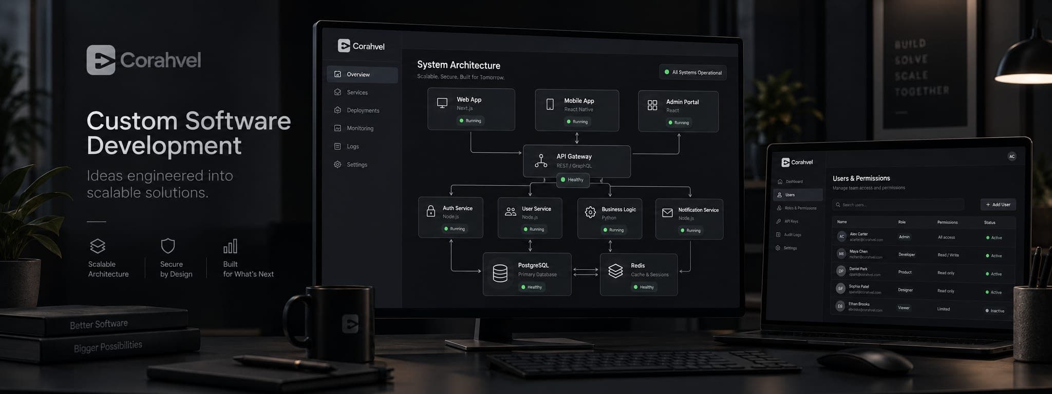 Custom Software Development work by Corahvel