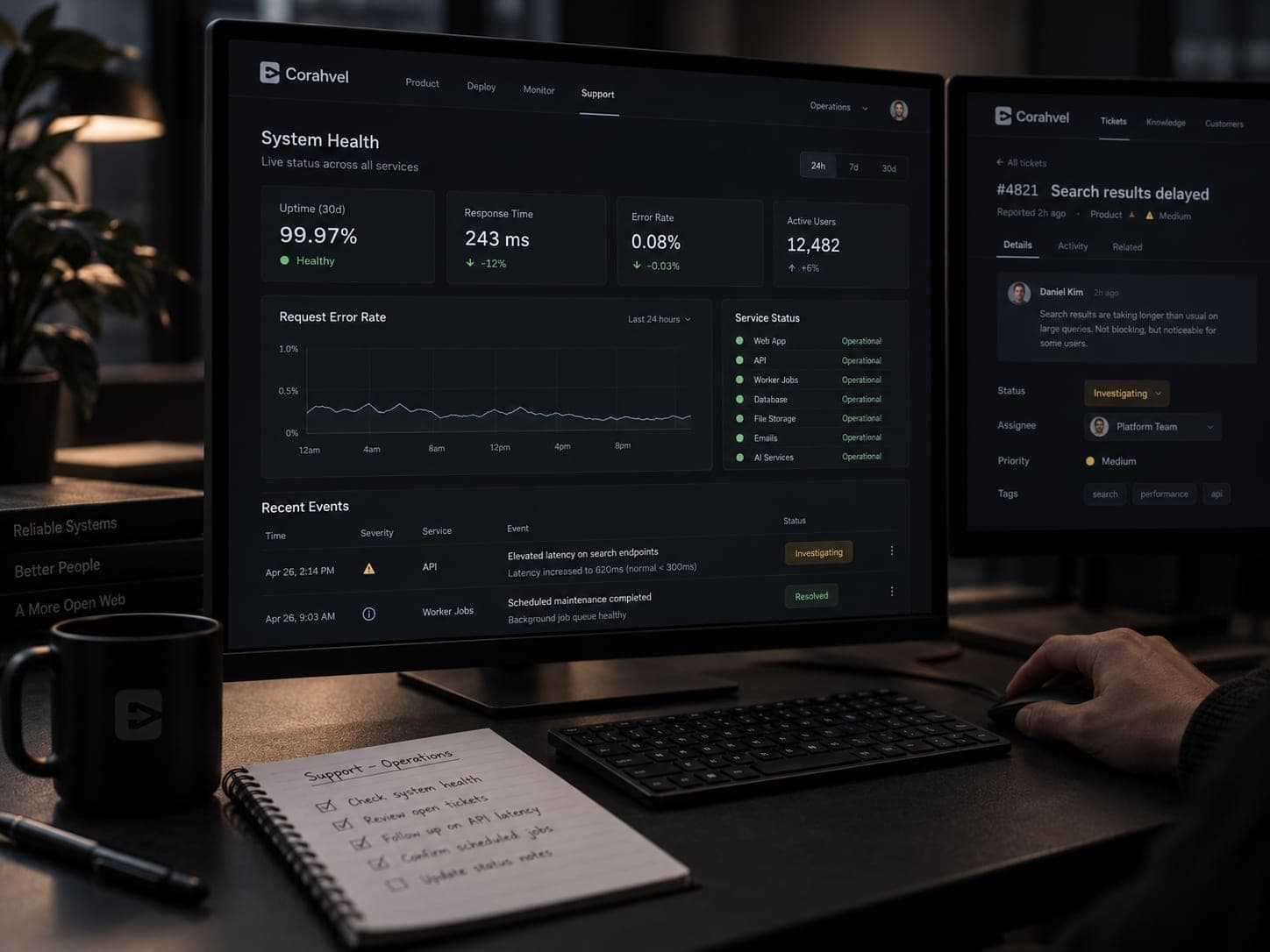 Monitoring and handling requests after launch